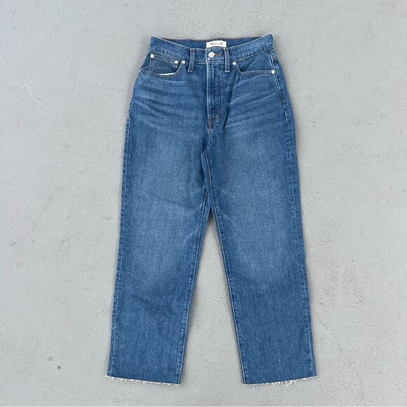 Madewell the PERFECT Vintage Straight Jeans Raw Hem in Mayfield Wash - Picture 1 of 6